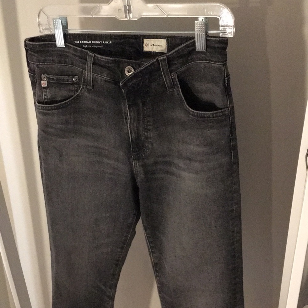 AG Jeans The Farrah Skinny Ankle from Anthropologie Size 30 Black High Rise
